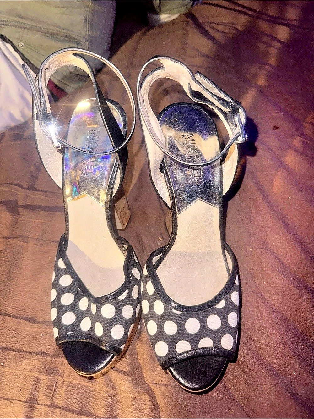 Michael Kors Polka Dot Platform Heels in Black & White